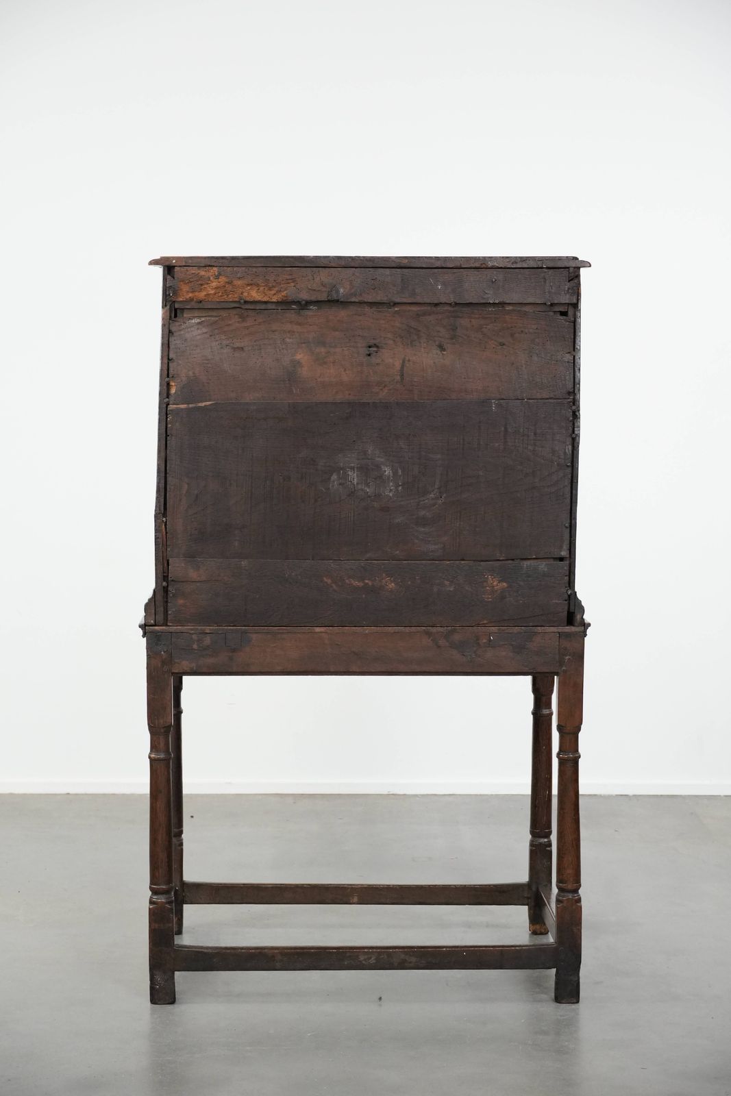 Unique Antique English Cabinet / Cabinet On Stand Of Oak From The 17th Century With Beautiful Original Details photo vinterior