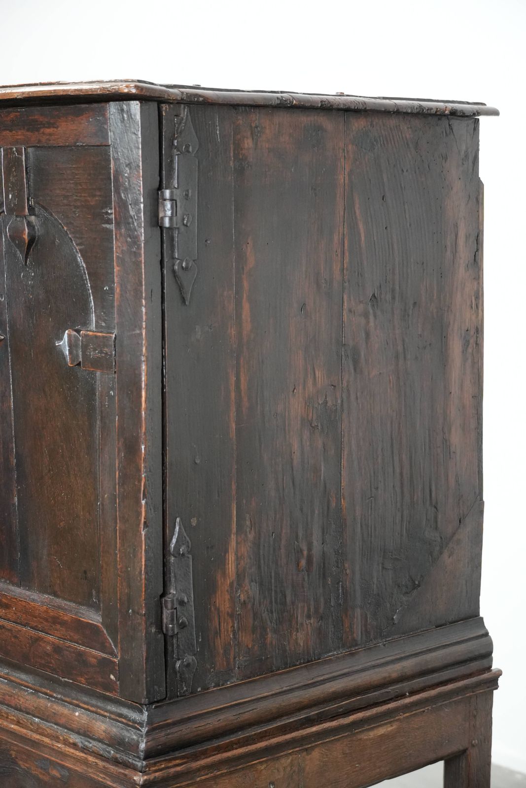 photo for sale Unique Antique English Cabinet / Cabinet On Stand Of Oak From The 17th Century With Beautiful Original Details