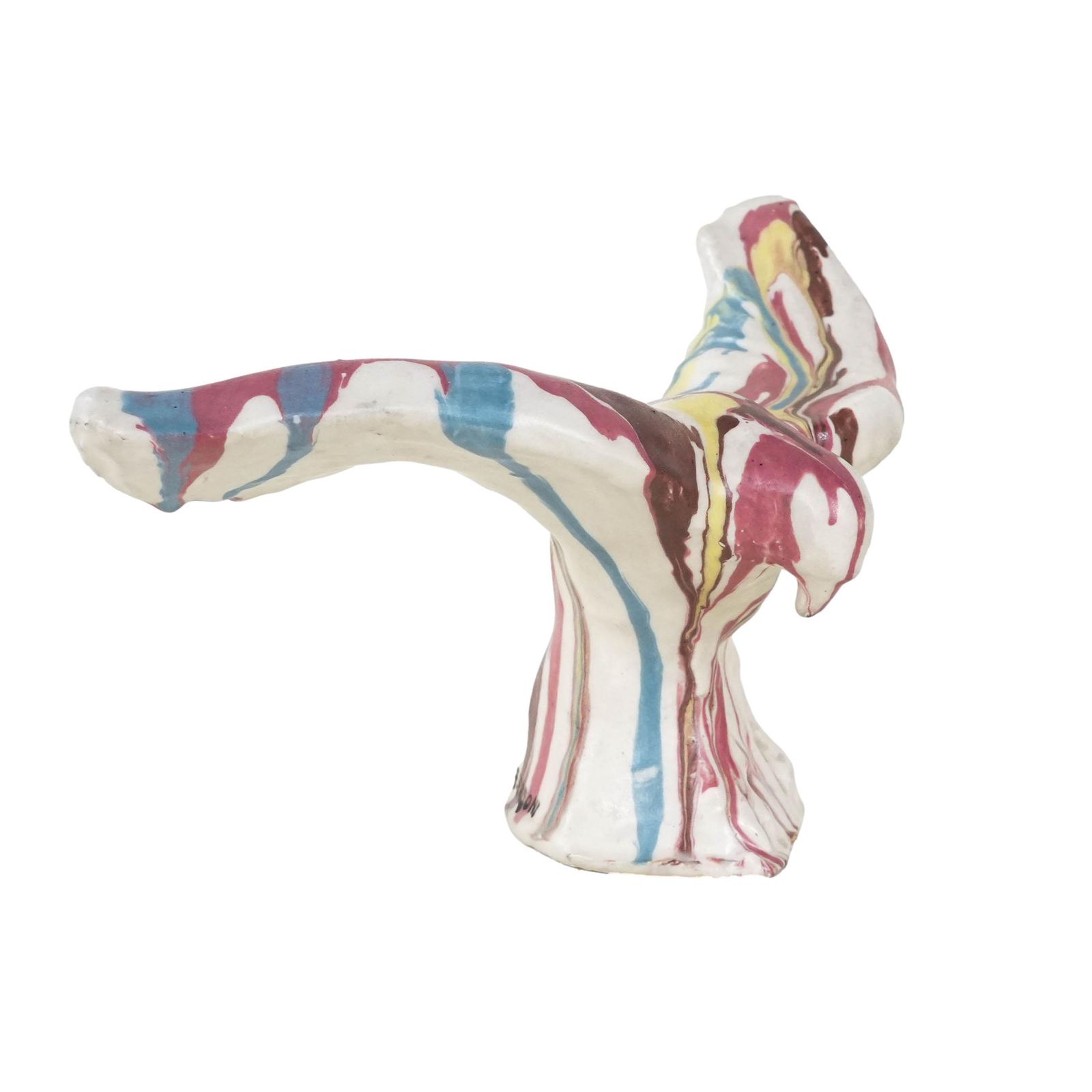 Ceramic Bird Sculpture, Italian Design, 1970s, Manufacturer: F. Ferroni