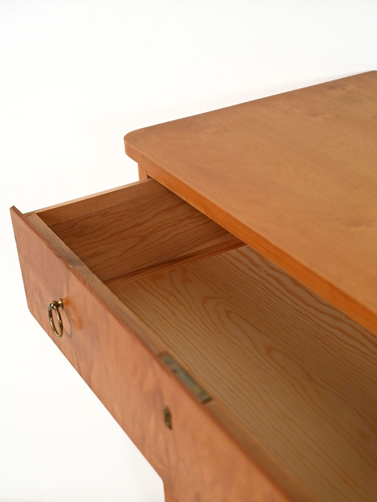 photo furniture Scandinavian 1950s Birch Chest Of Drawers With Brass Handles