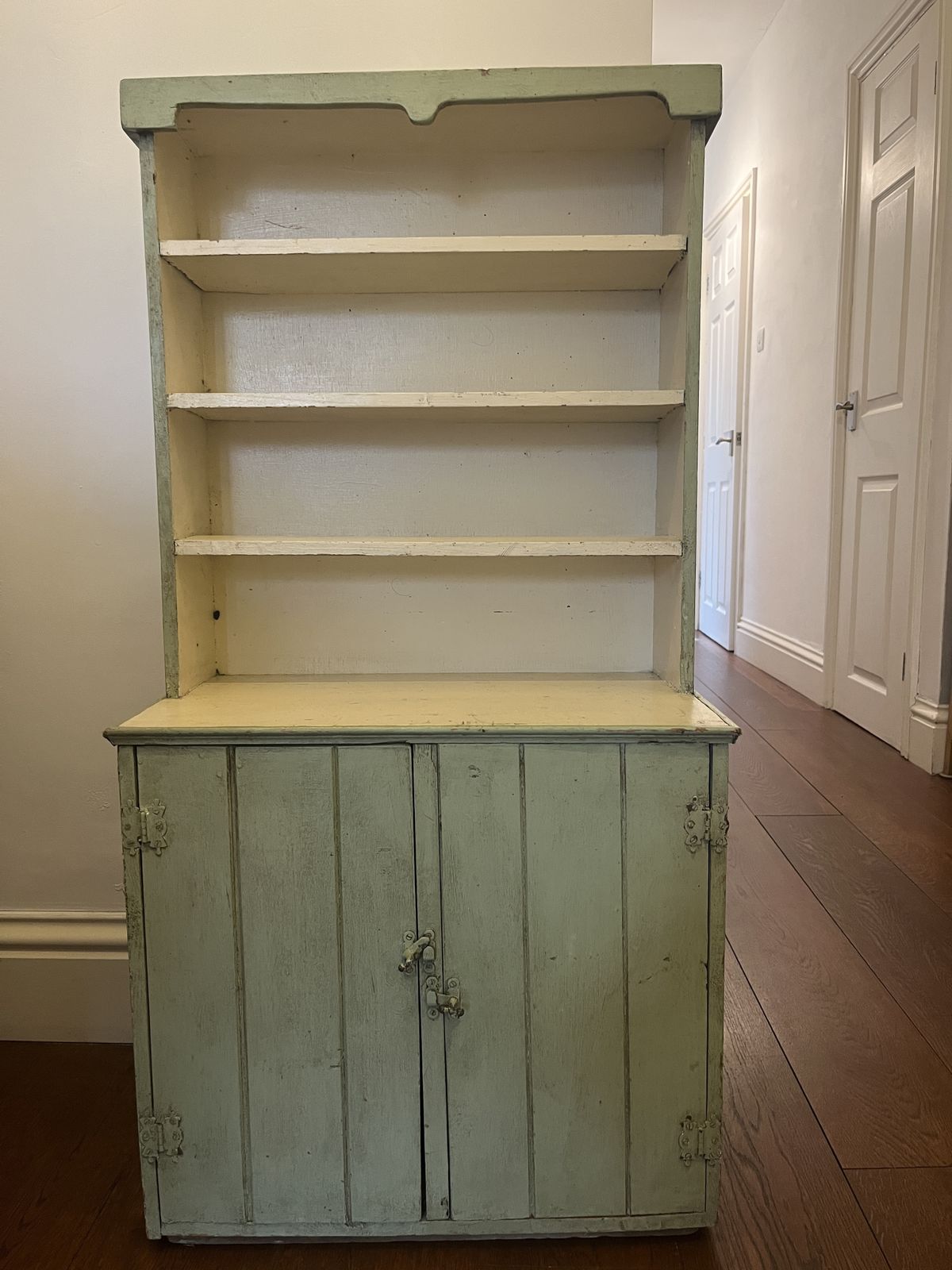 Antique Painted Cupboard With Shelves, Children And Adults Room