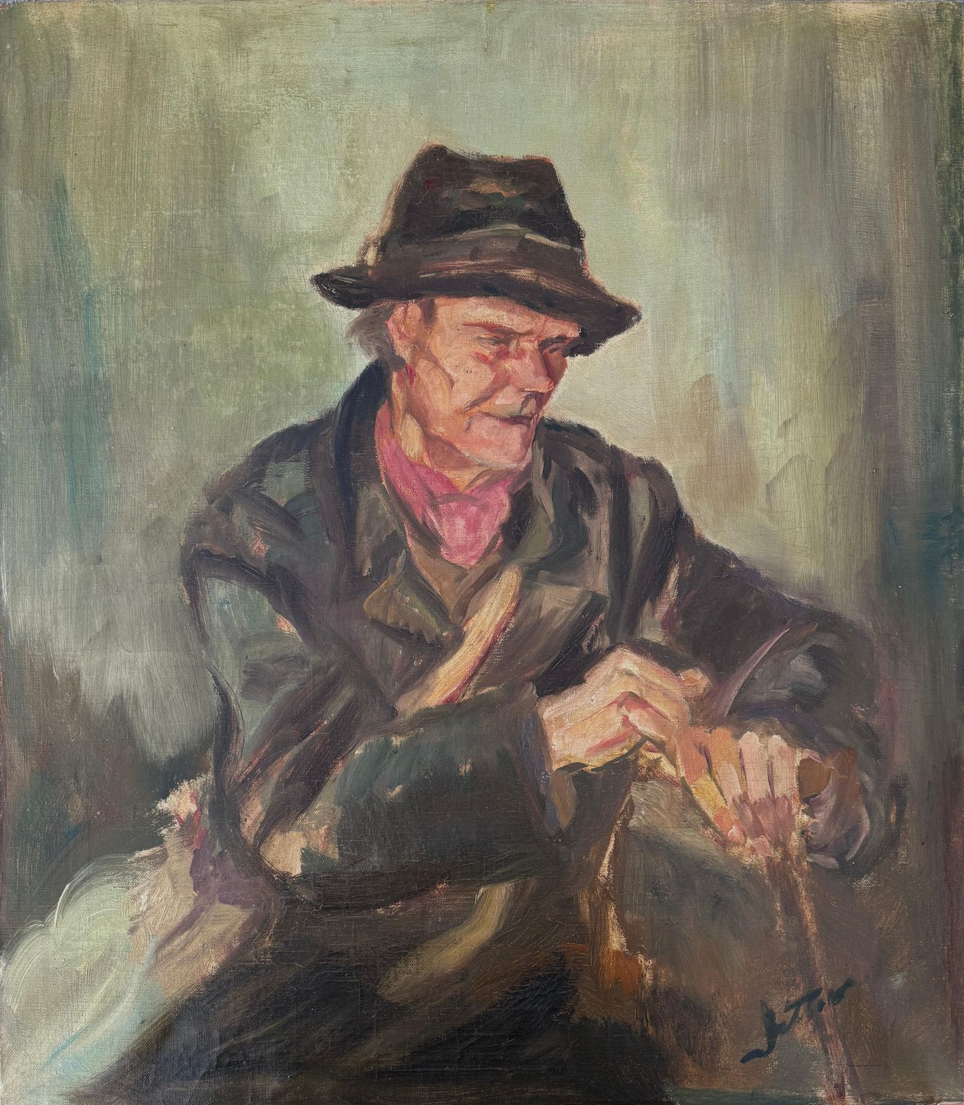 José Vilato Ruiz Fin – José Fin – Belangrijk Gesigneerd Olieverfportret, School Of Paris, Familie Picasso, Ca. Jaren 1940