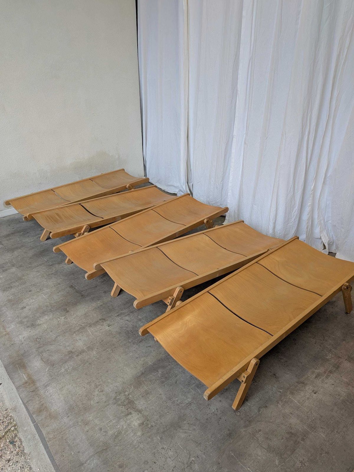Vintage Folding Wooden Daybed /By Niko Kralj For Stol Kamnik / 1970s Wooden Lounger photo Furniture