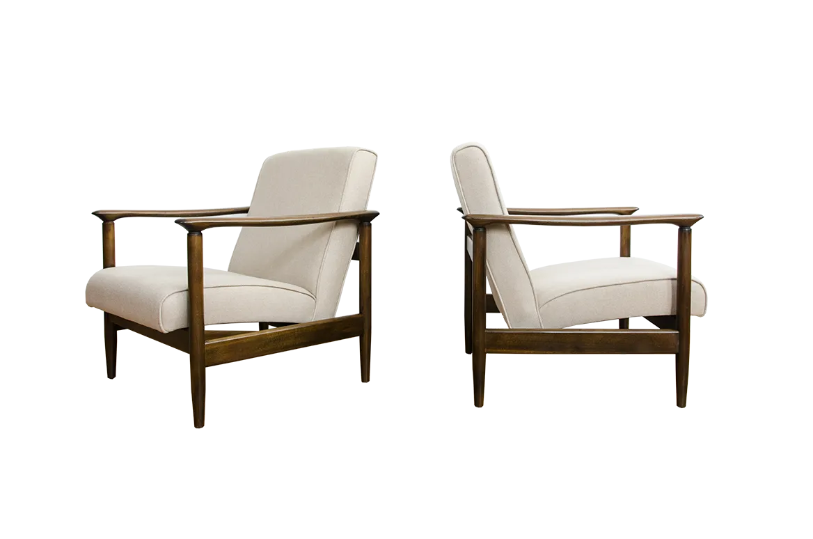 Vintage Armchairs "Gfm 142" By Edmund Homa, Poland, 1960s, Set Of 2