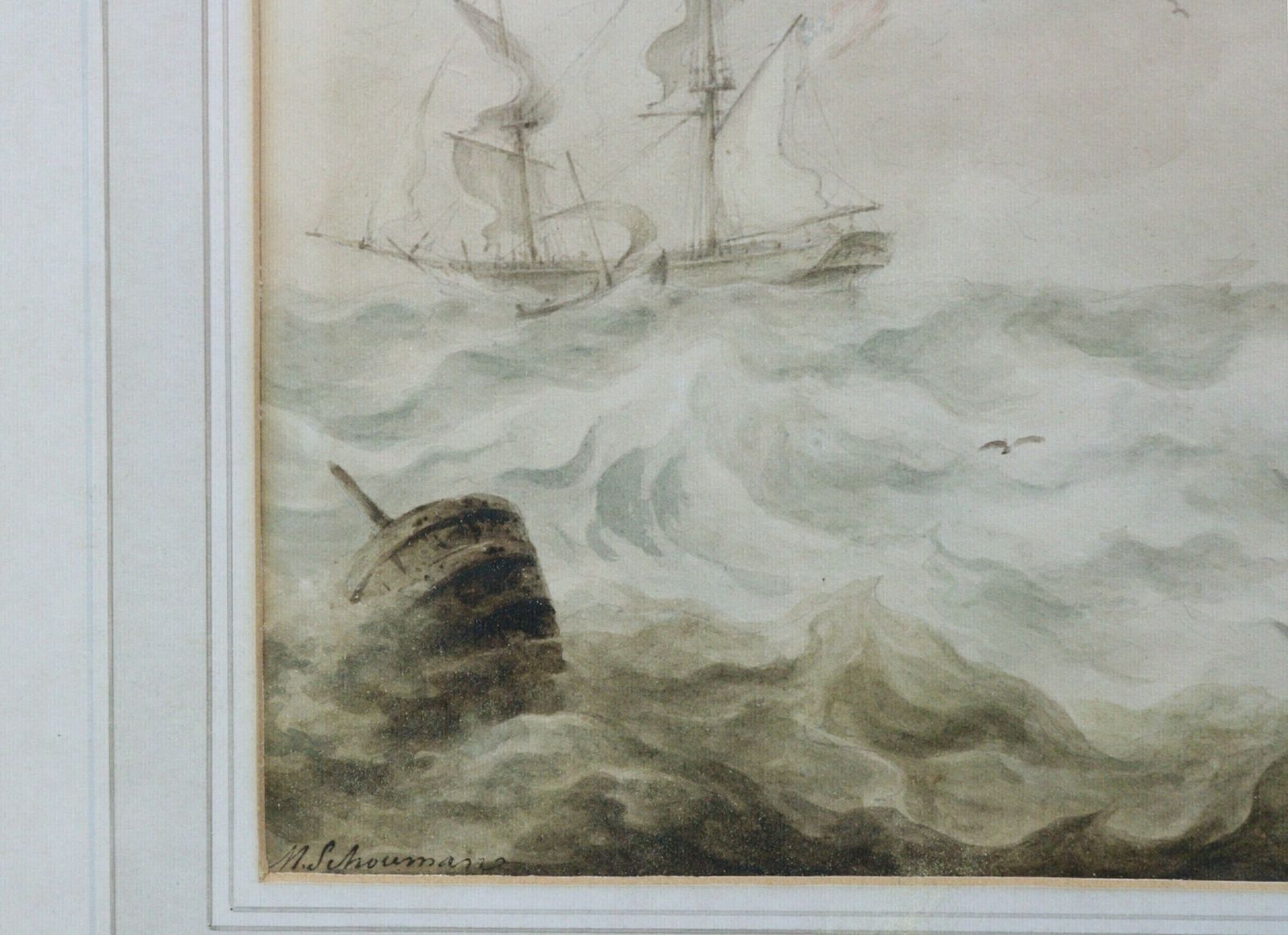 Martinus Schouman (Dutch, 1770 1848) Watercolour Seascape photo for sale
