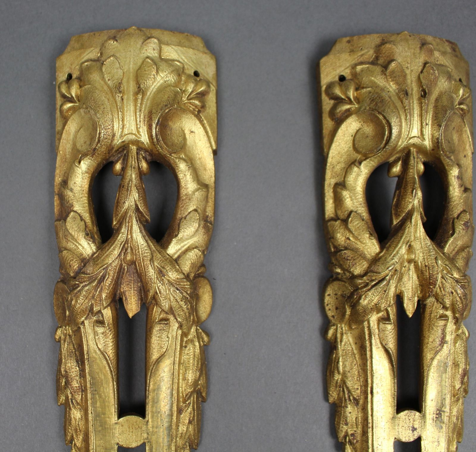 Pair Of Louis XVI Style Gilt Bronze Furniture Mounts C.1890 photo furniture