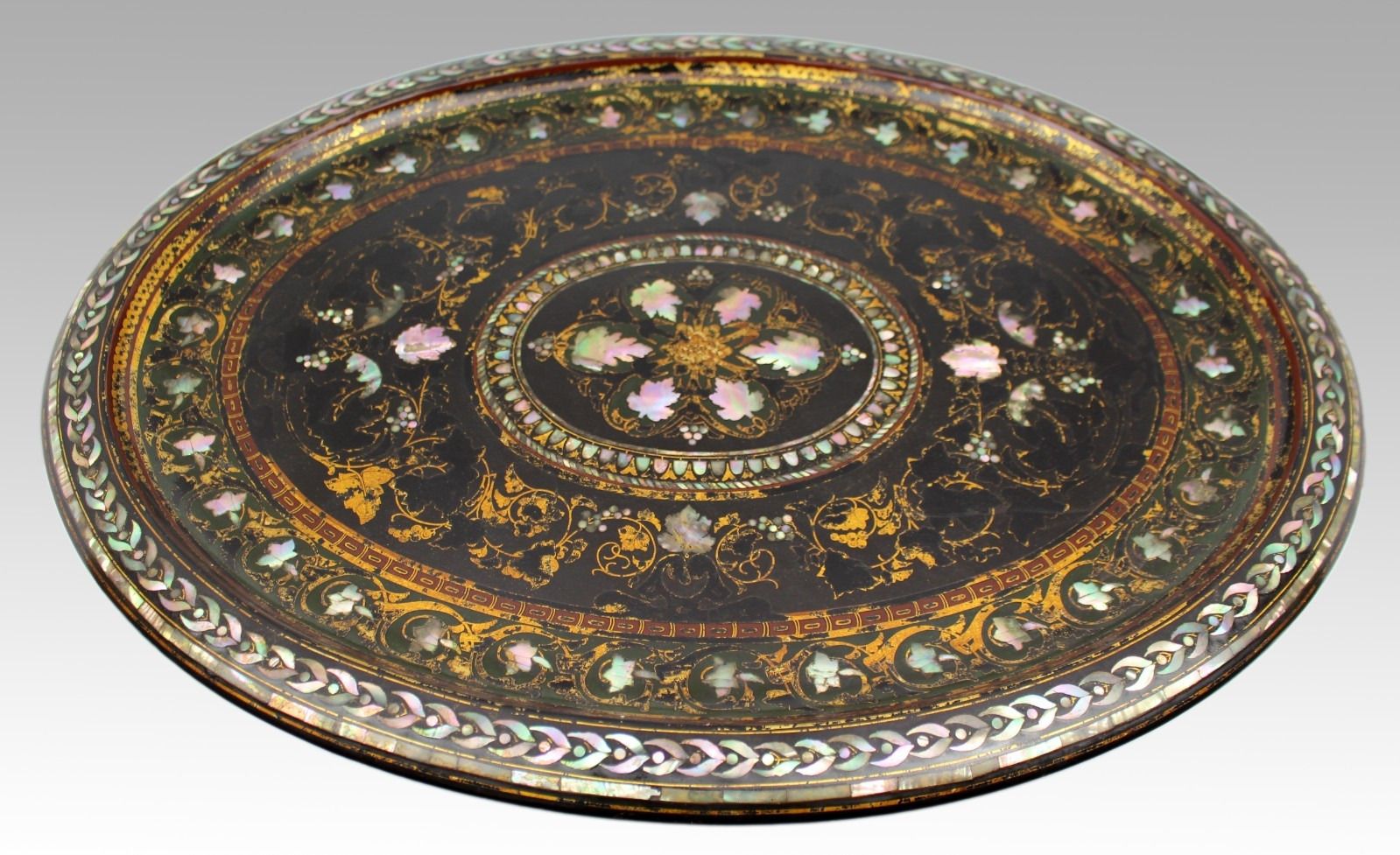 Victorian Oval Papier Mâché Tray By Benetfink & Co, London, C.1870 photo 345.0