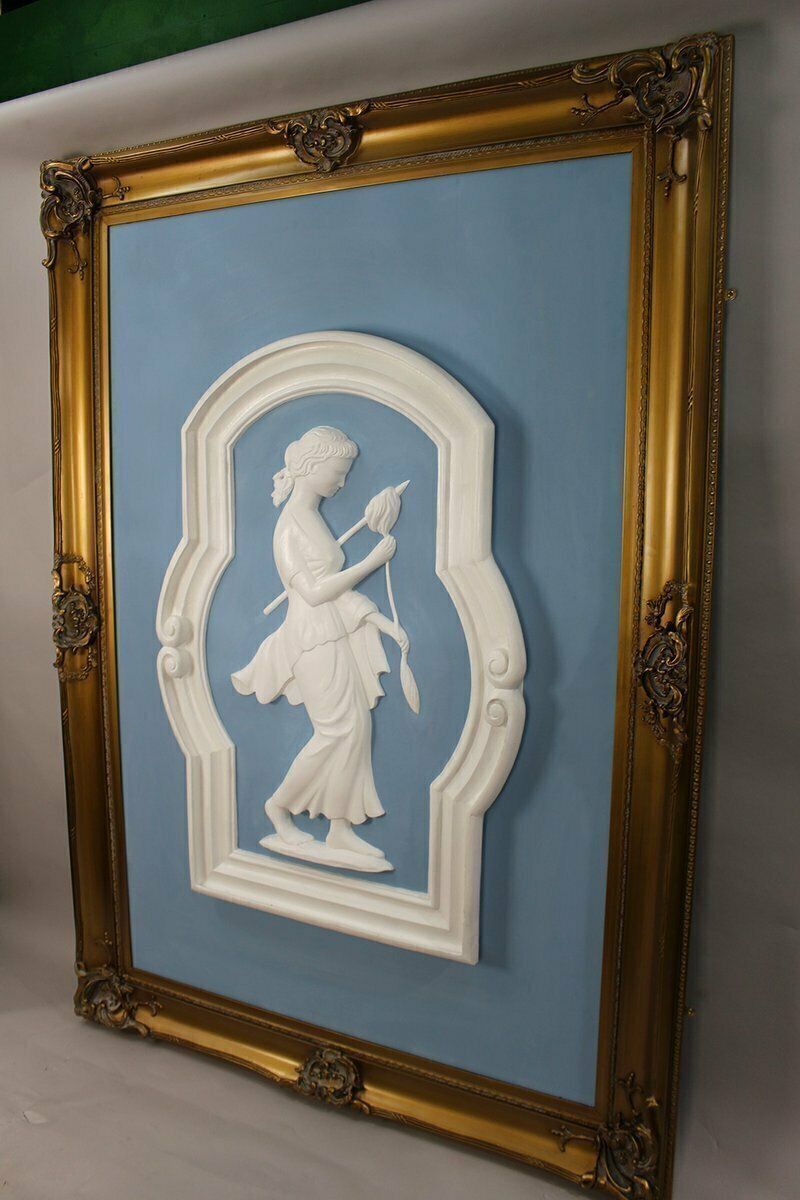 Art Very Large Plaster Panels Set In Gilt Frames, 1920s, Set Of 4 photo