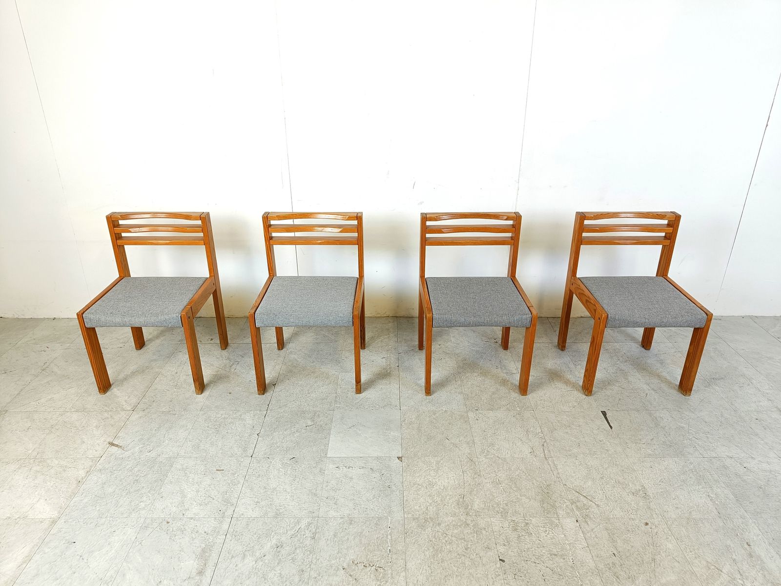 Set Of 4 Pine Wood Sg 1200 Dining Chairs By Cees Braakman, 1970s photo furniture