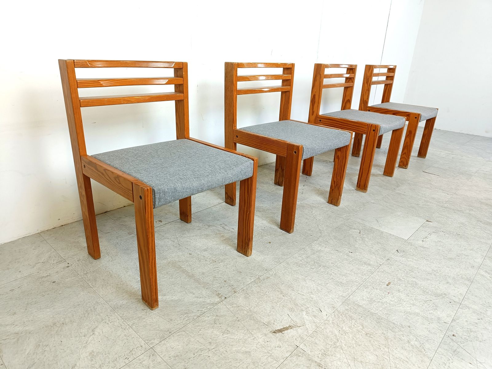 Set Of 4 Pine Wood Sg 1200 Dining Chairs By Cees Braakman, 1970s photo buy