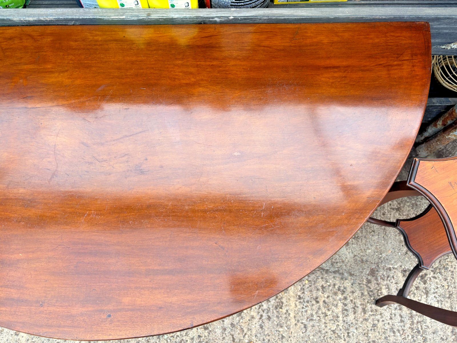 Antique Georgian Mahogany D Shaped Console Table With Original Brass Castors photo 195.0