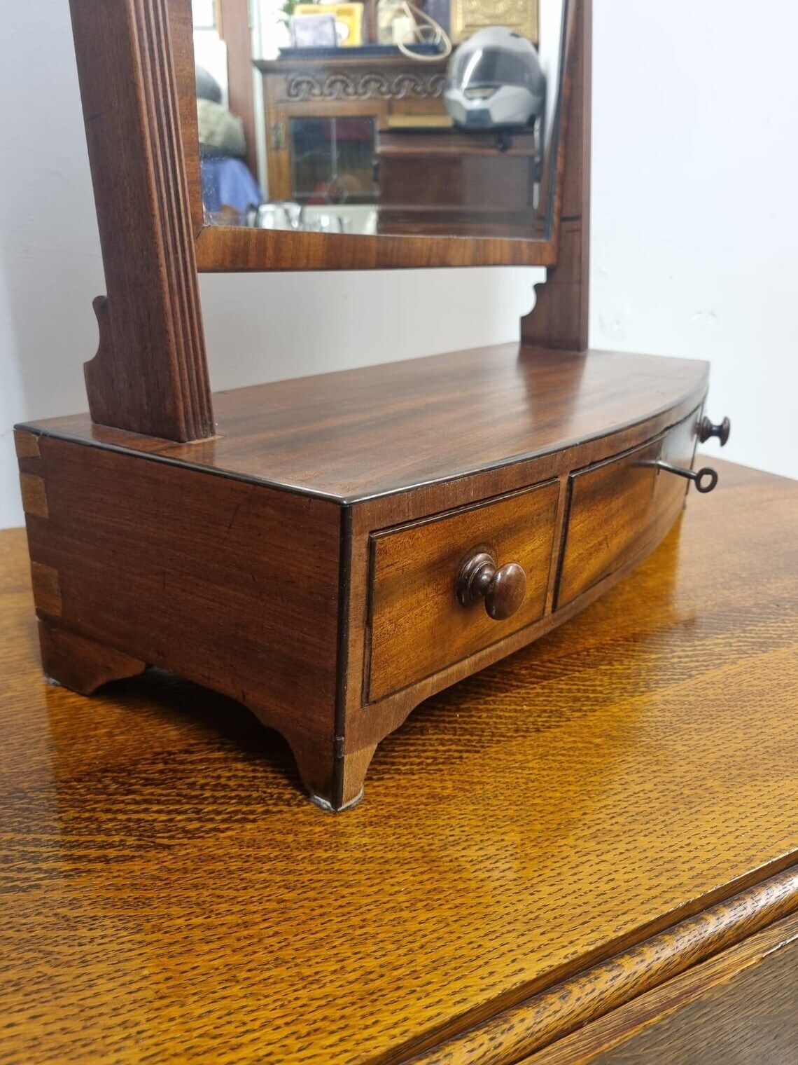 Antique Dressing Table Mirror / Three Drawers / C1920 photo for sale