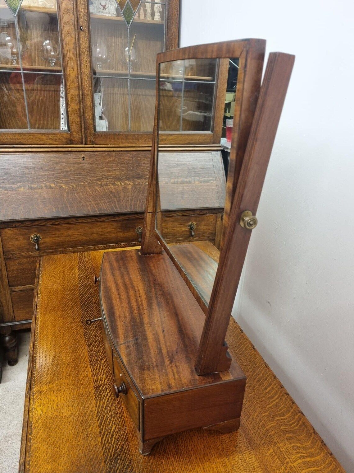 Antique Dressing Table Mirror / Three Drawers / C1920 photo vinterior