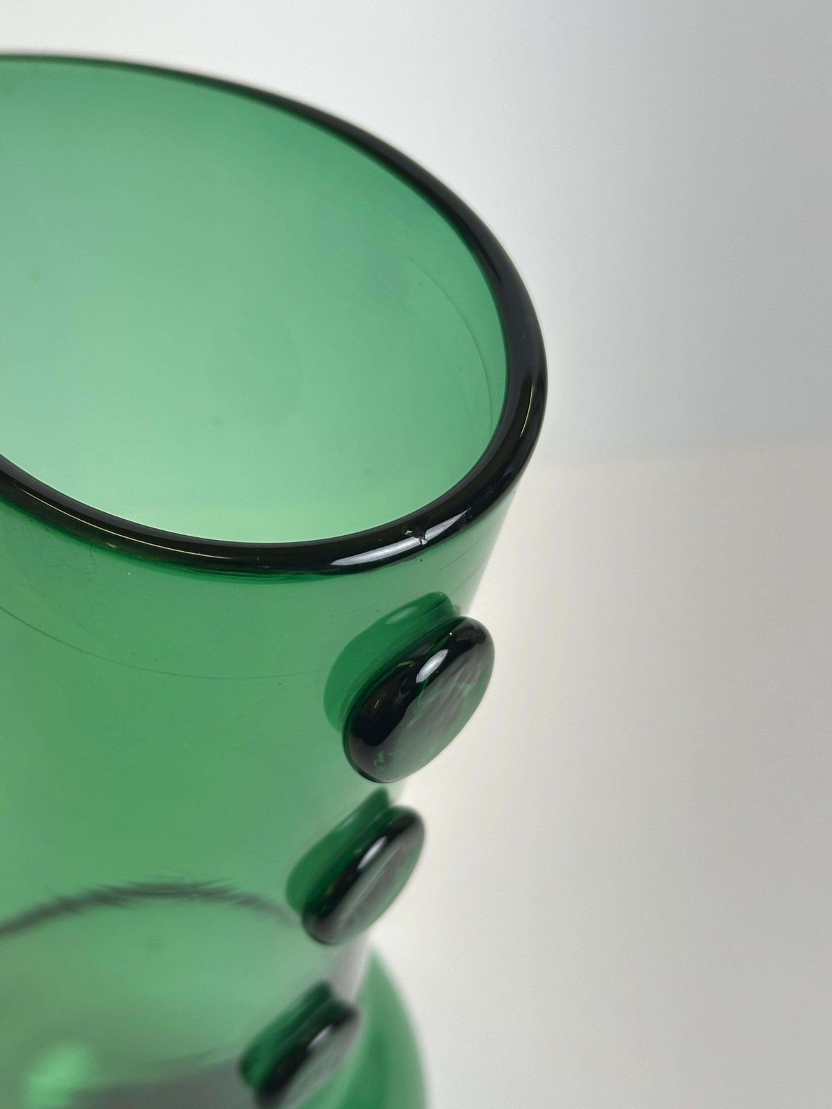 Mid Century Green Blown Glass Vase, Empoli, Italy, 1960s photo furniture