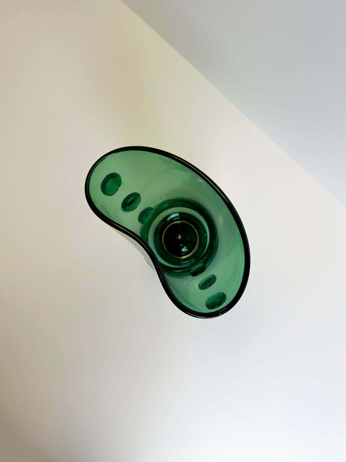 Mid Century Green Blown Glass Vase, Empoli, Italy, 1960s photo buy