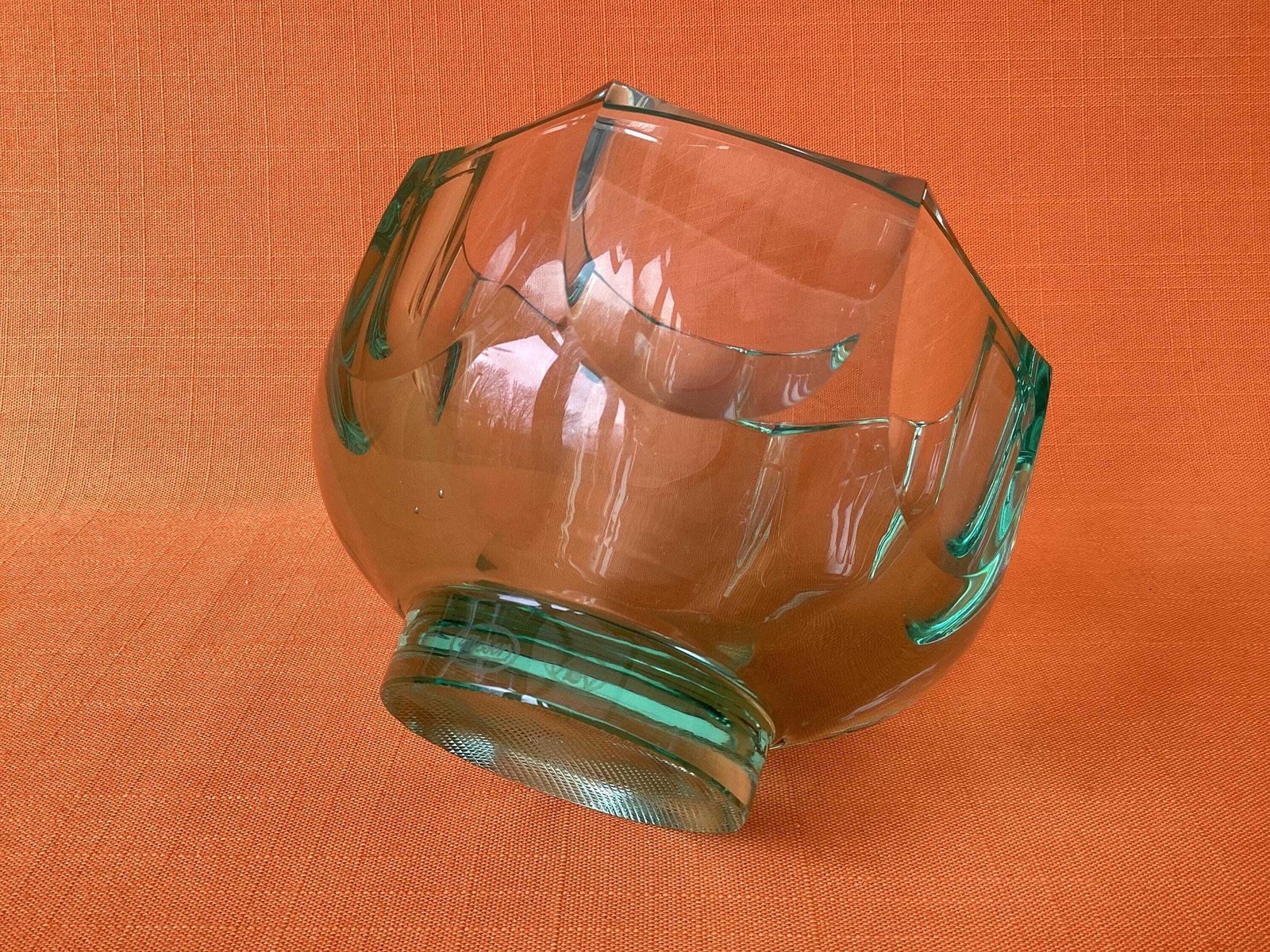 Rare Moser Emerald Green Glass Bowl, 1970 Adolf Matura Design, Production No. 2161 photo 345.0