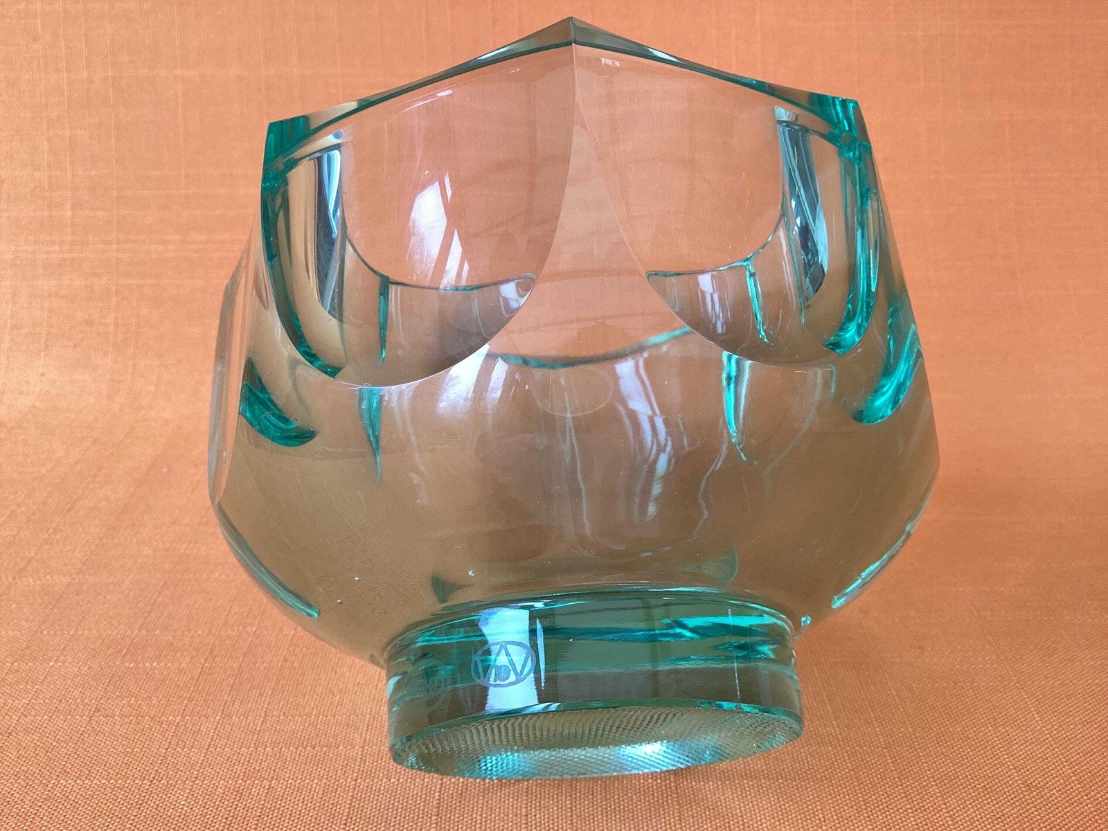 Rare Moser Emerald Green Glass Bowl, 1970 Adolf Matura Design, Production No. 2161 photo buy