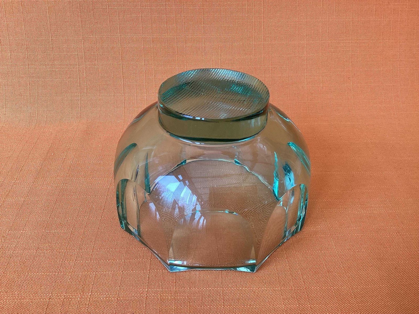 Home Decor Rare Moser Emerald Green Glass Bowl, 1970 Adolf Matura Design, Production No. 2161 photo