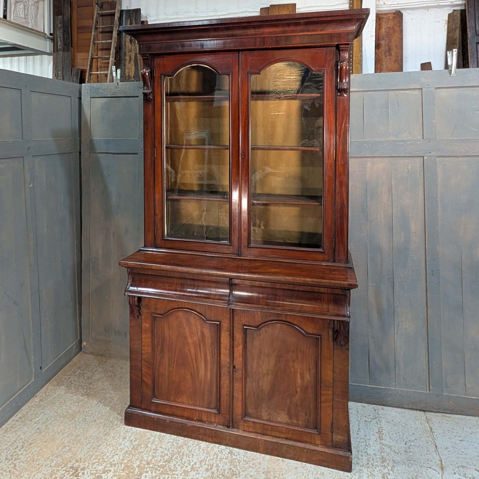 Fine Mahogany Victorian Chiffonier Bookcase With Detailing