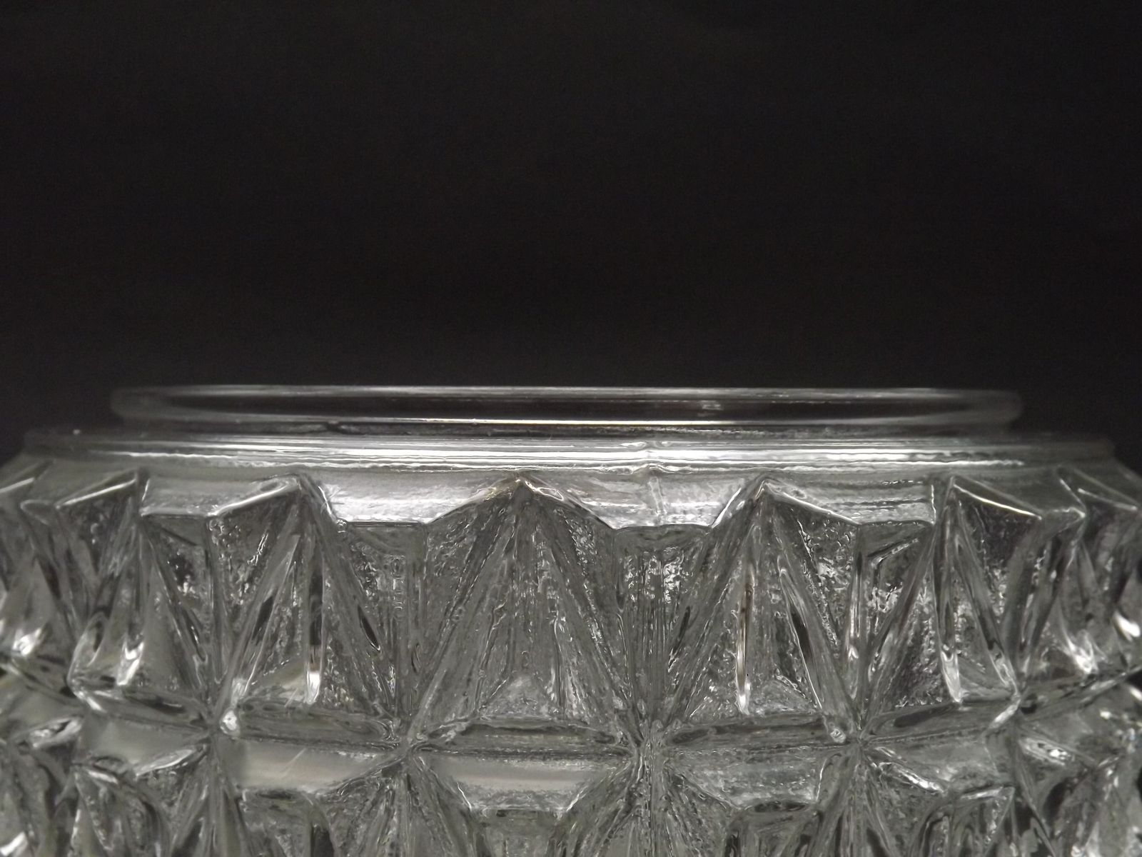 Franse mid-century ronde heldere geslepen glazen plafondlamp vervangende kap photo 65.0