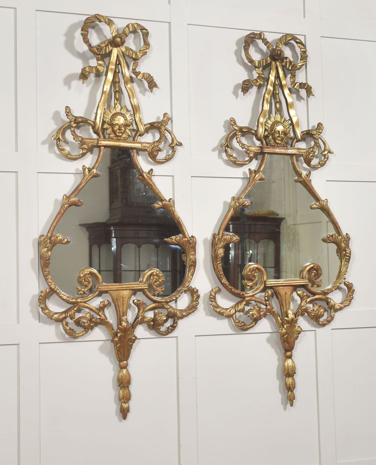 Pair Of 19th Century Giltwood Rococo Revival Wall Mirrors photo Home Decor