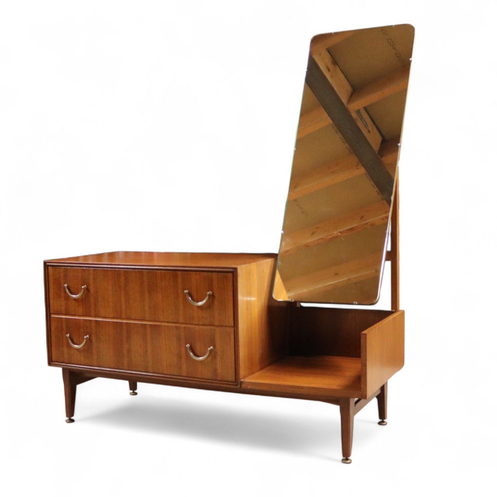 Mid Century Meredew Teak Dressing Chest / Two Drawer Dressing Table 1960s photo furniture