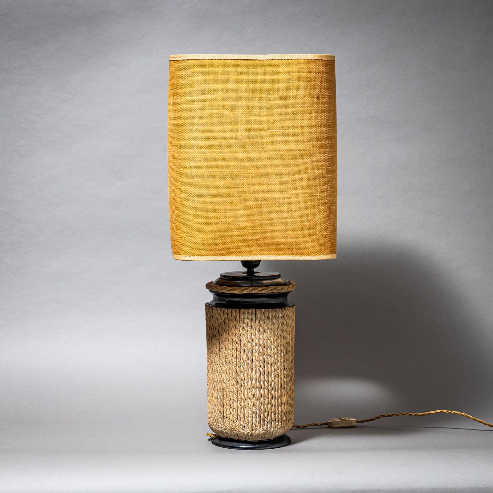 Table Lamp With Rope Decoration, Mid 20th Century photo 390.0