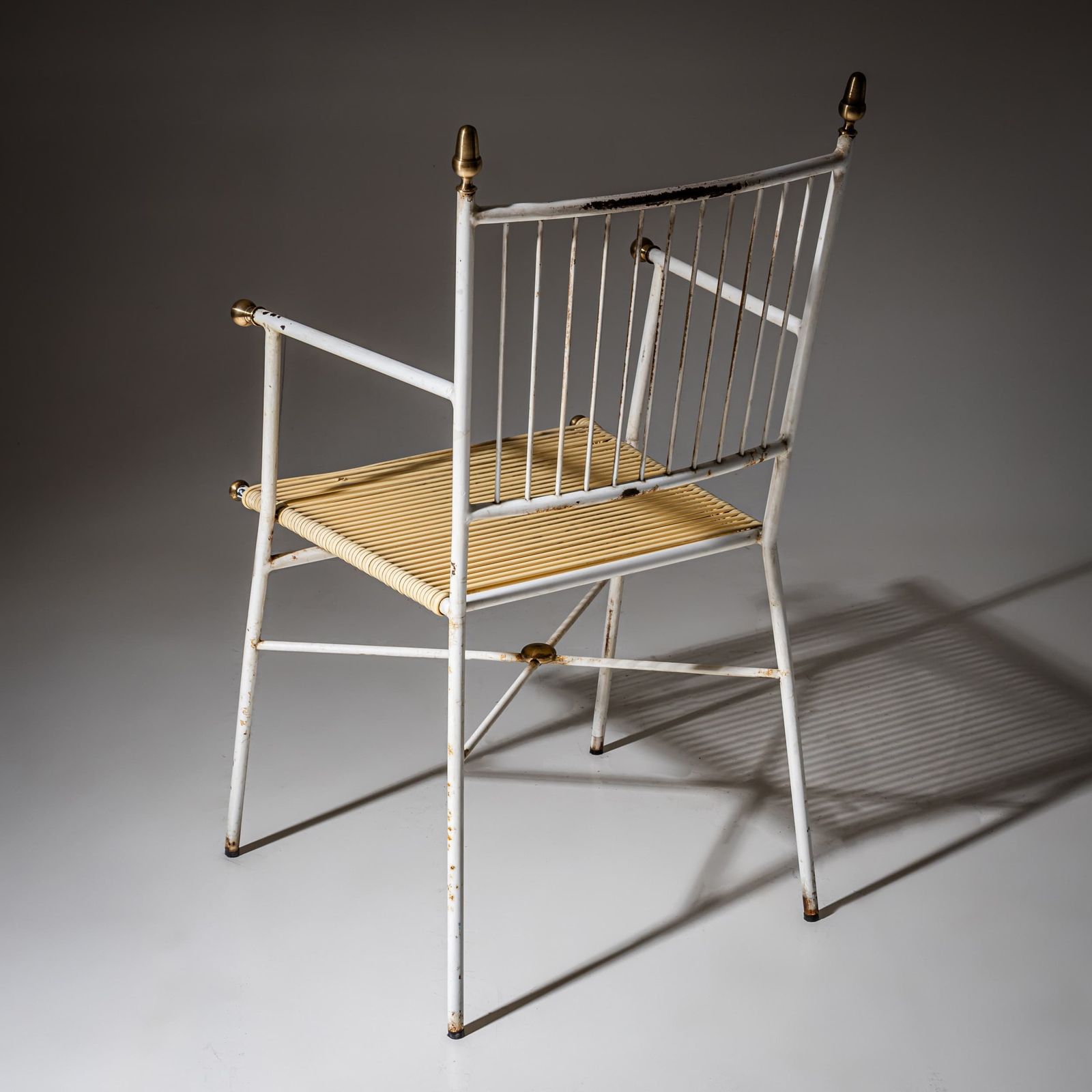 White Lacquered Armchair, Italy, Mid 20th Century photo 440.0