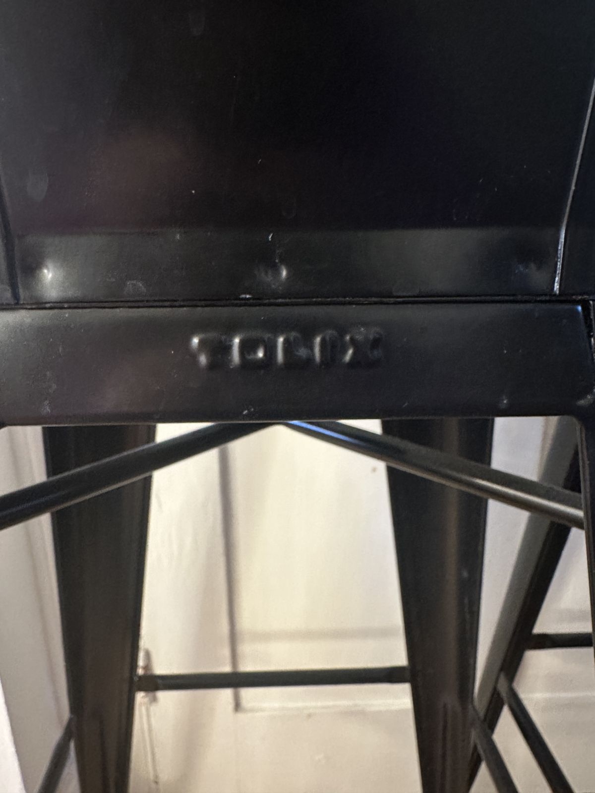 2 Genuine Tolix Metal Stools Matt Black High Counter 80cm Hardly Used Paid £733 photo 350.0