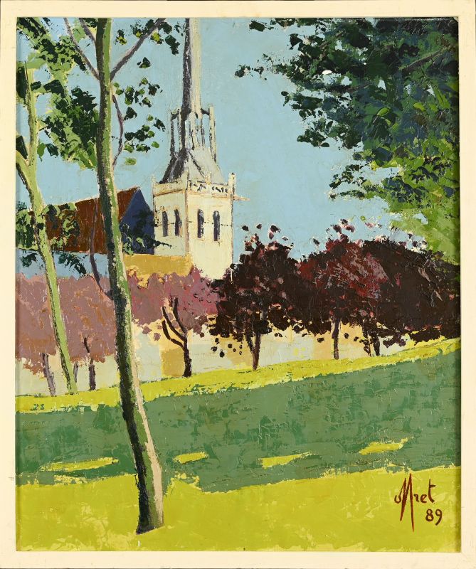Spring Under The Park, 1980s, Oil On Canvas photo for sale