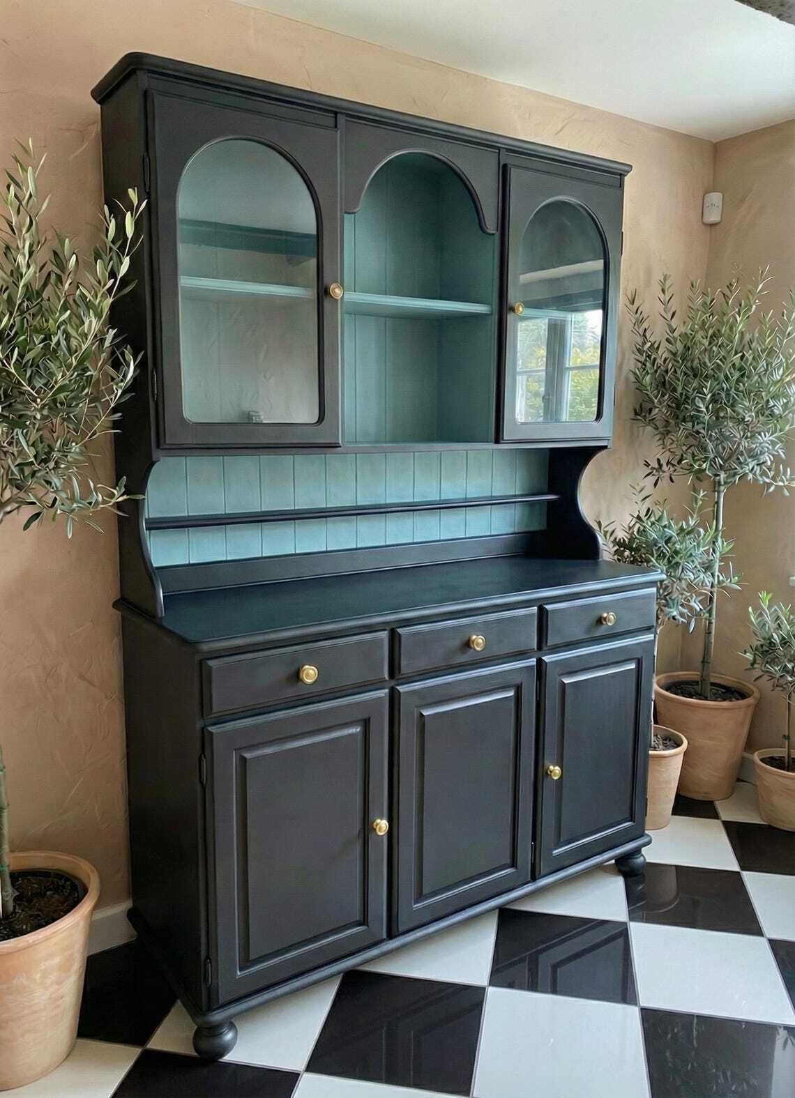 Antique Black Welsh Dresser, 1920s photo for sale