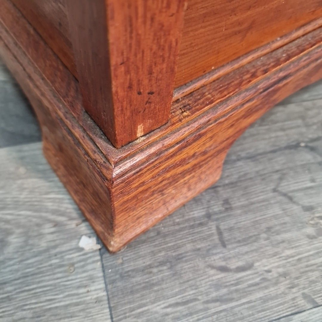 Furniture Vintage Whatnot Side Table Two Tier Drawer Turned Mahogany Wooden Plant Stand photo