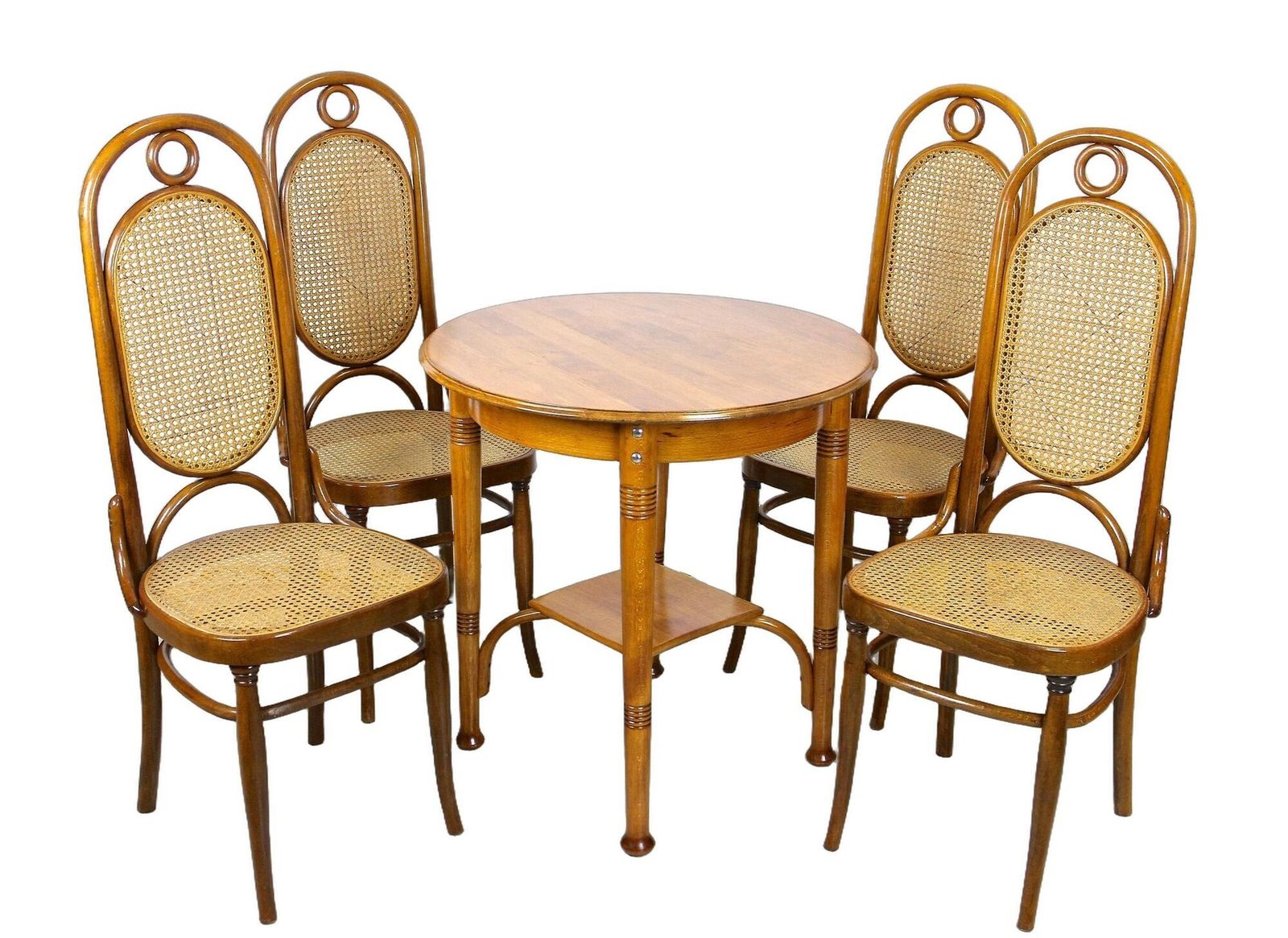 photo for sale 20th Century Art Nouveau Thonet Seating Set   4 Chairs, At Circa 1915