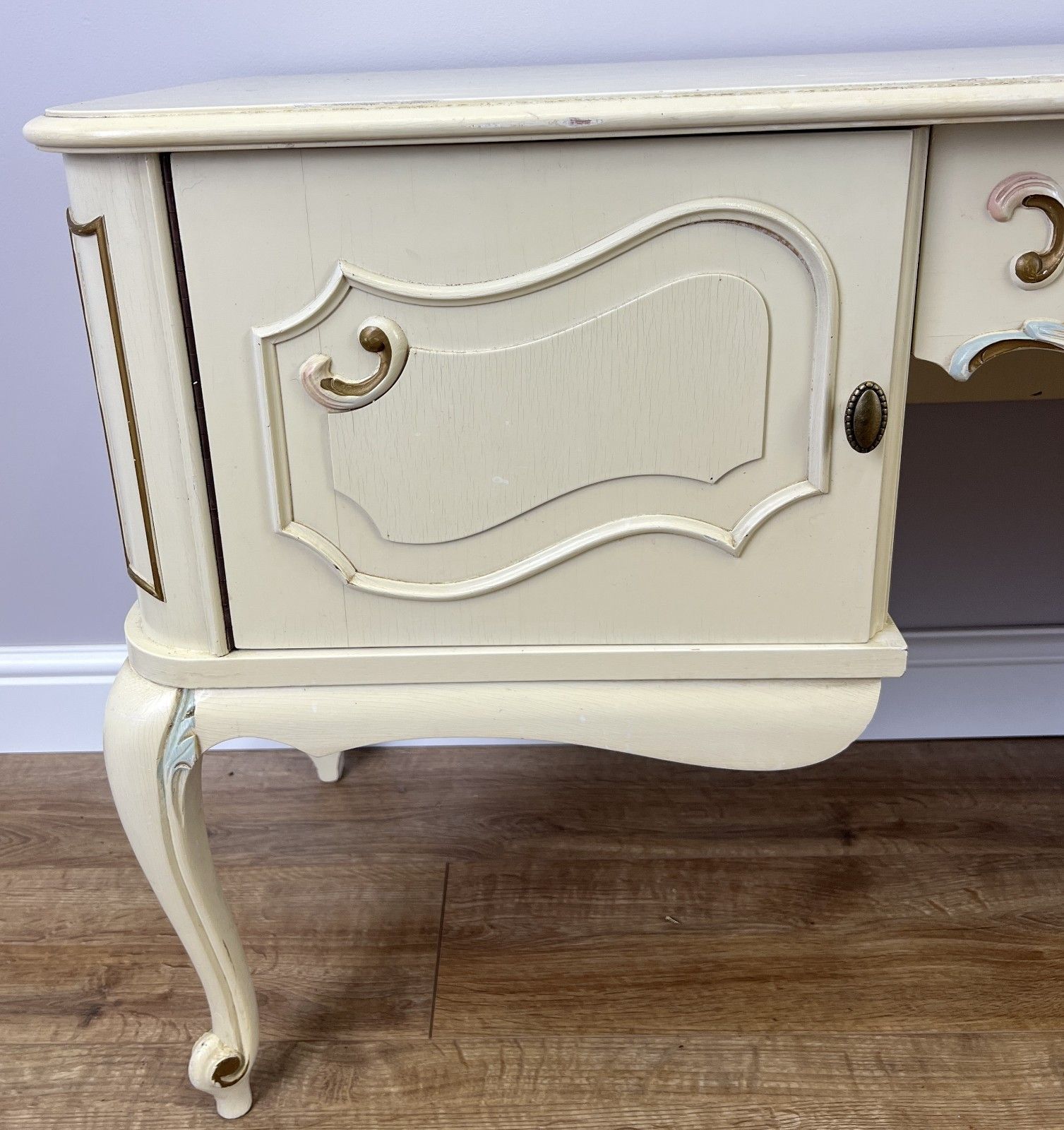 Sideboard Vintage French Shabby Chic Louis Style Carved Storage Cabinet Lot 4835 photo 149.0
