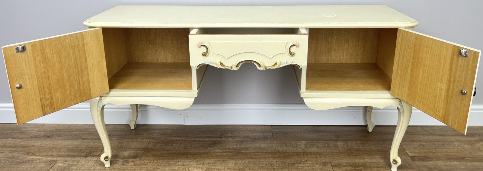 photo buy Sideboard Vintage French Shabby Chic Louis Style Carved Storage Cabinet Lot 4835