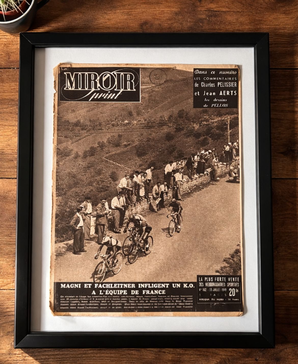 Vintage Tour De France Cycling Print 1949 San Sebastián   Pau