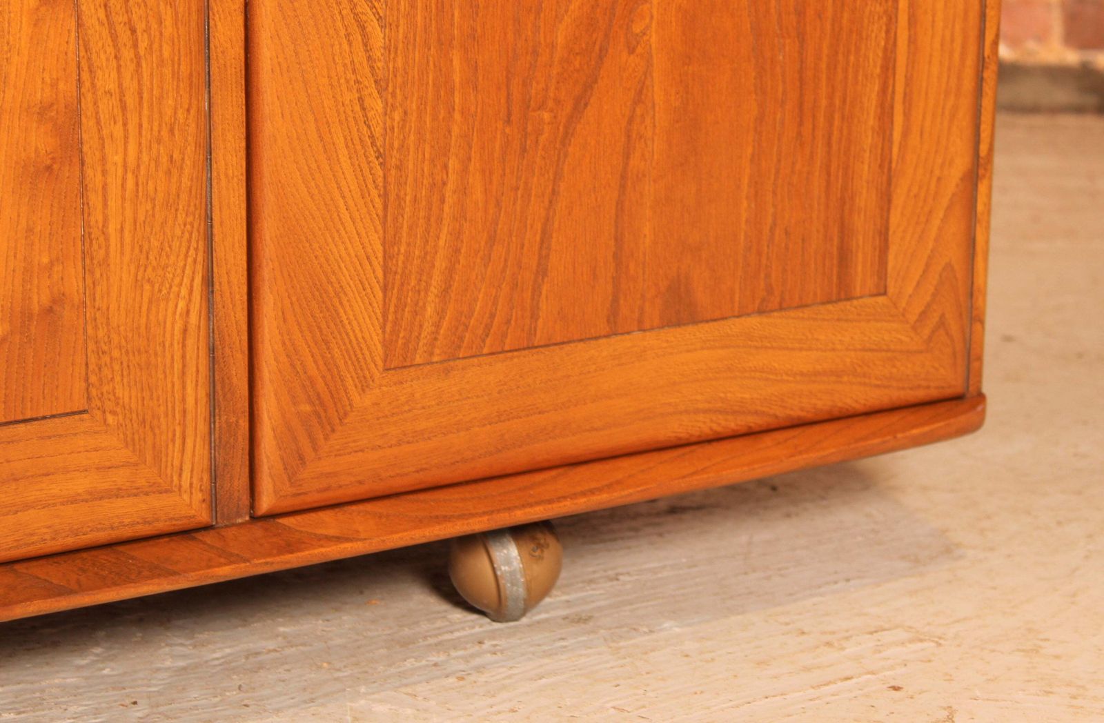 Mid Century Ercol Windsor Solid Elm Sideboard On Casters, Circa 1960s photo buy