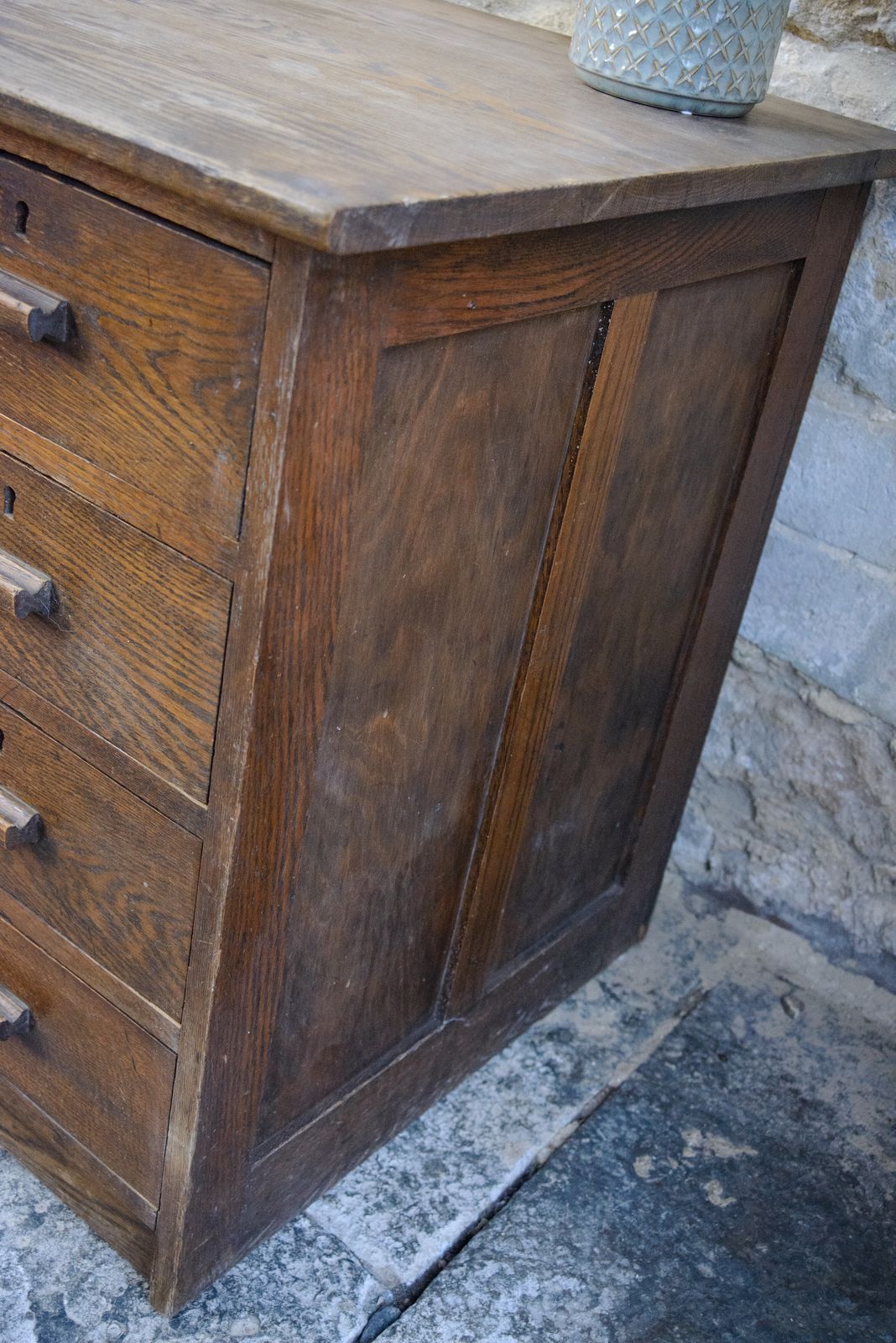Antique Oak Kneehole Desk   Single Pedestal   1920s 1930s photo buy