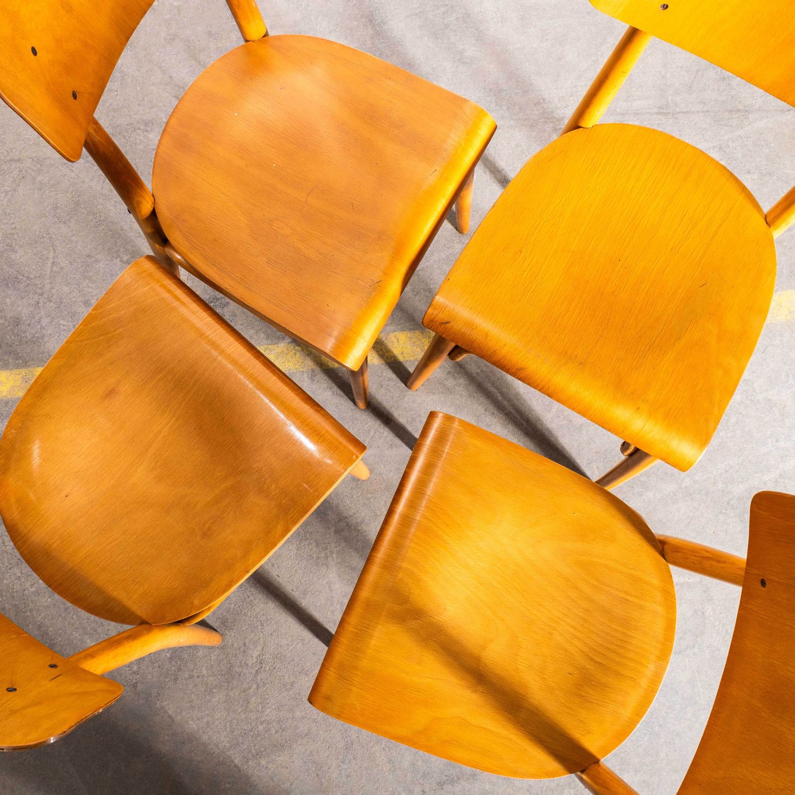 1960’s Honey Glossed Shield Back Dining Chairs – Set Of Four photo 585.0