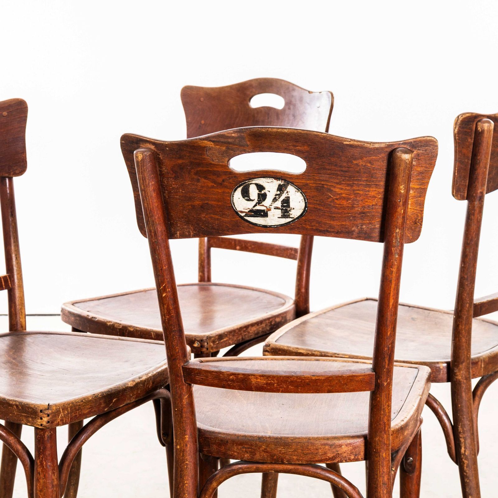 1940's Exceptional Early Bentwood Theatre Chairs   Set Of Four photo for sale