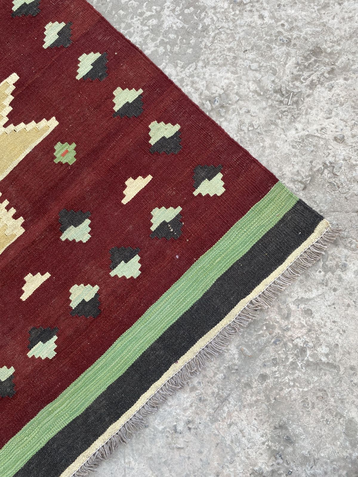 Southwestern Kilim Handwoven Wool 5x6 Area Rug photo Textiles