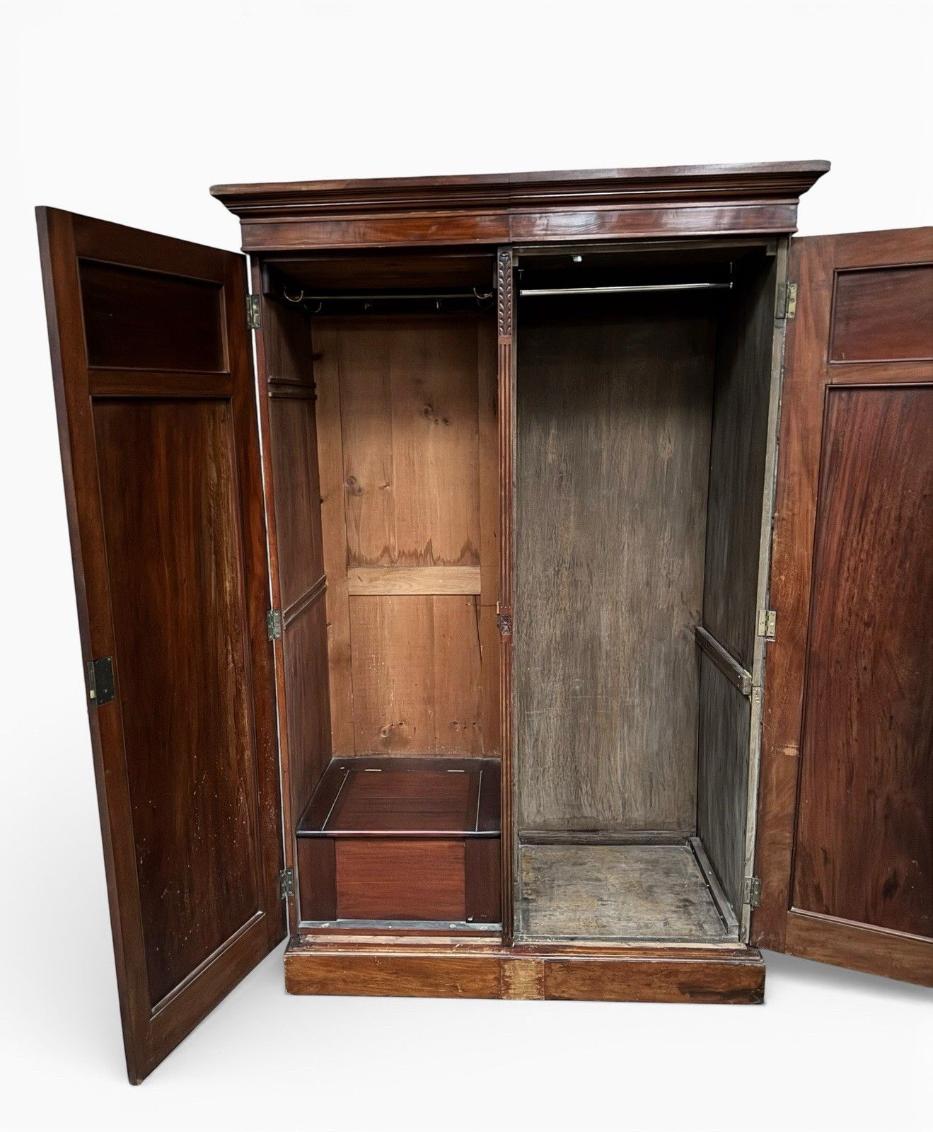 Antique Flame Mahogany Wardrobe Blind Door Carved C1890s Superior Quality photo 395.0