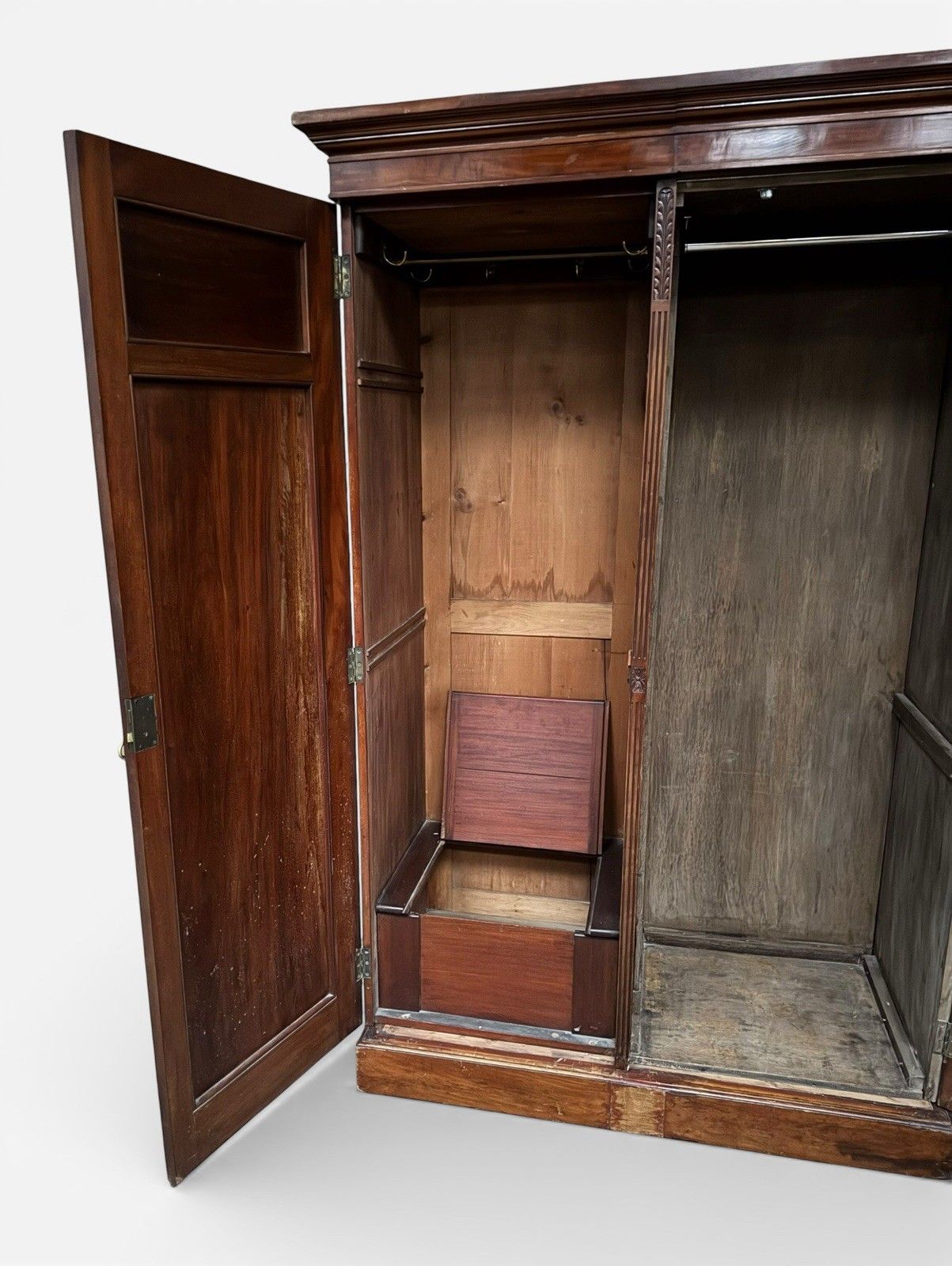 Antique Flame Mahogany Wardrobe Blind Door Carved C1890s Superior Quality photo vinterior