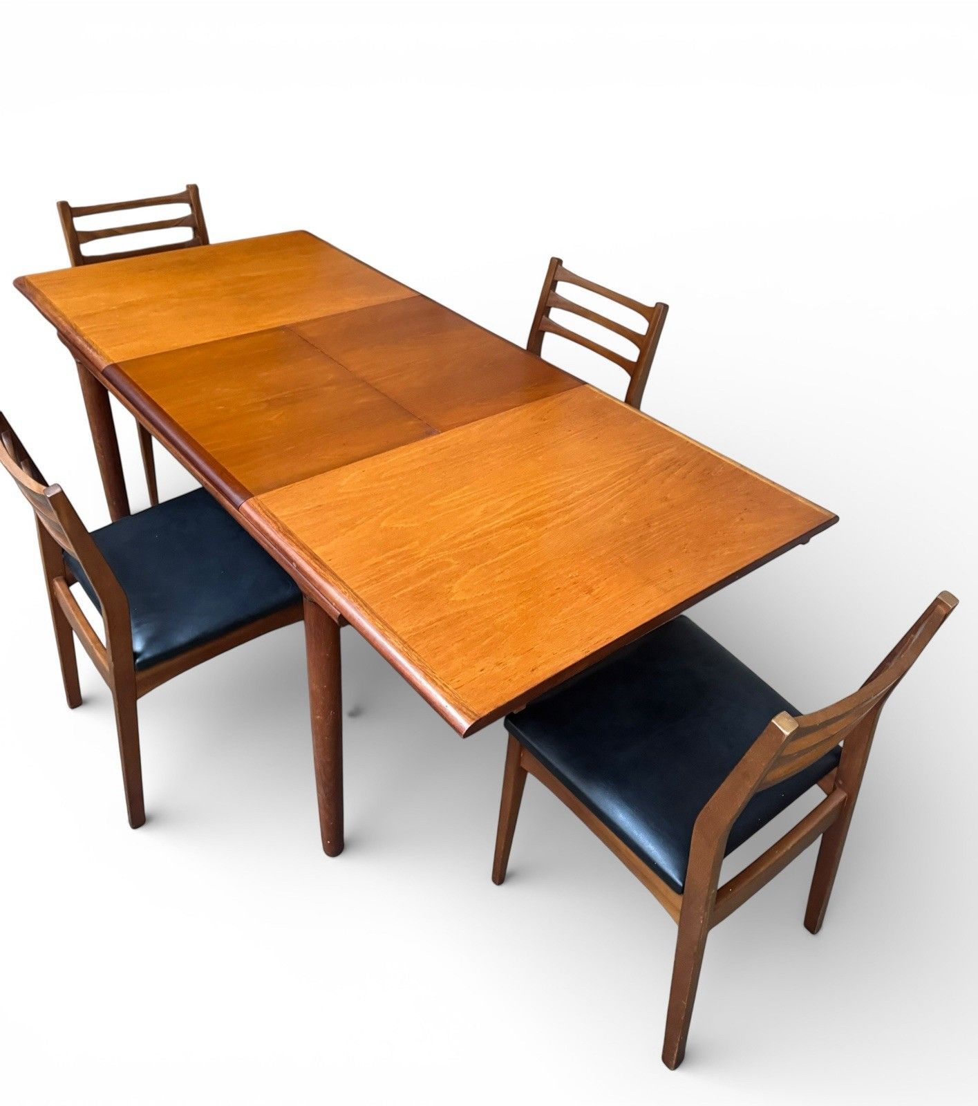 White And Newton Teak And Afomosia Dining Table And Four Chairs Retro C1960s photo vinterior
