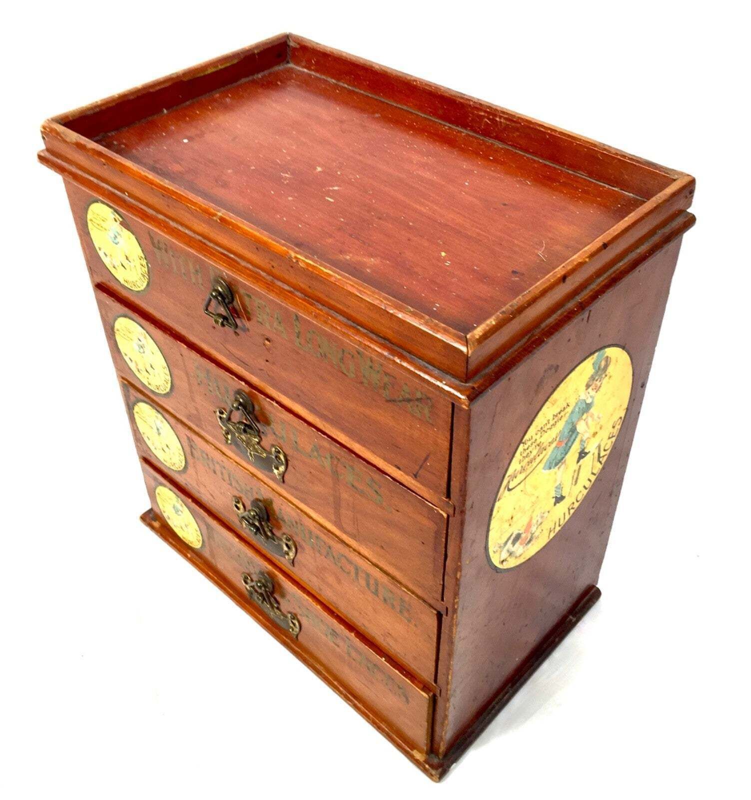Furniture Antique Advertising Hurculaces Haberdashery Shop Counter Drawers Cabinet C1930 photo