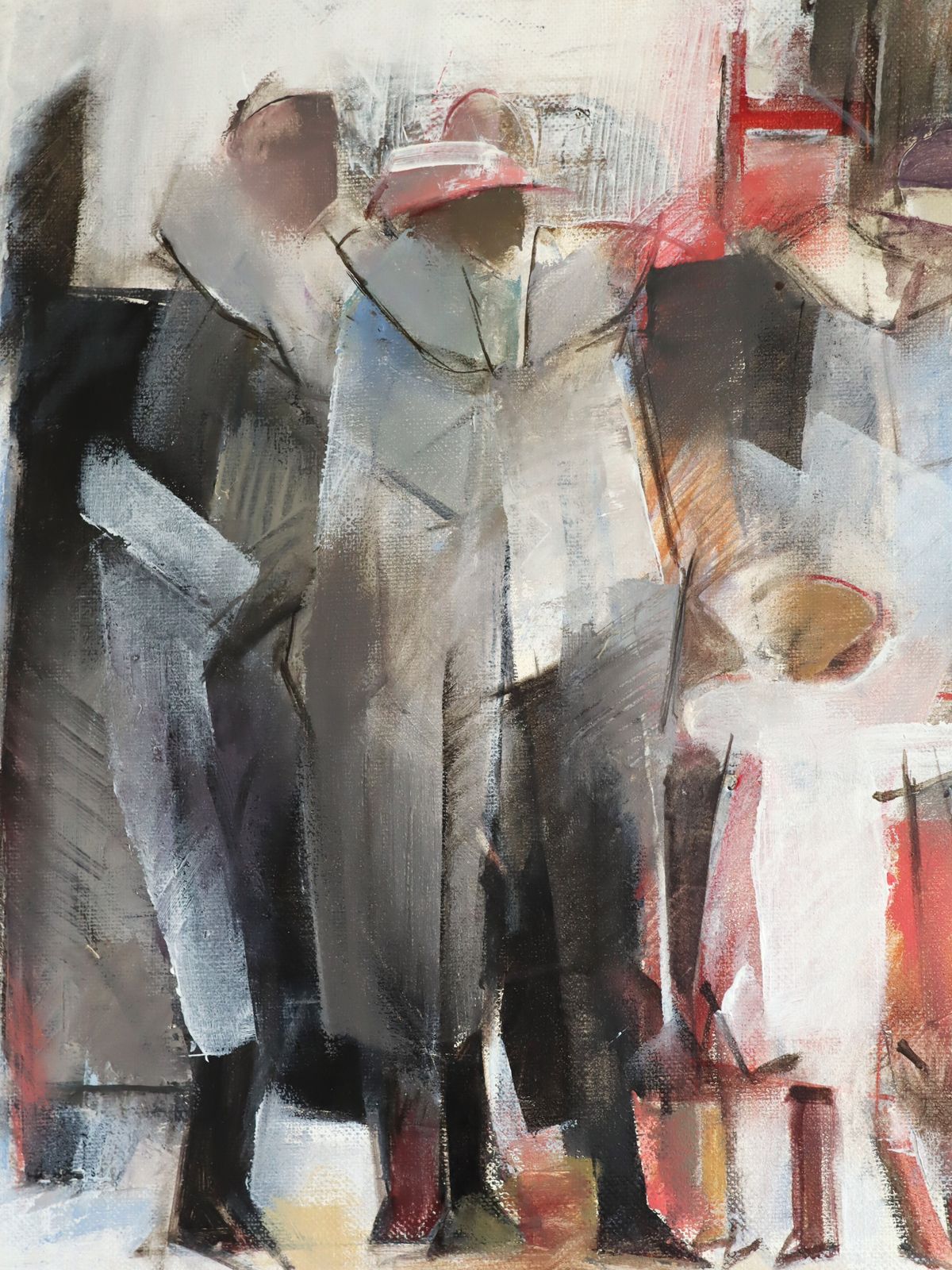 The Waiting Place In Oil Onto Board photo vintage
