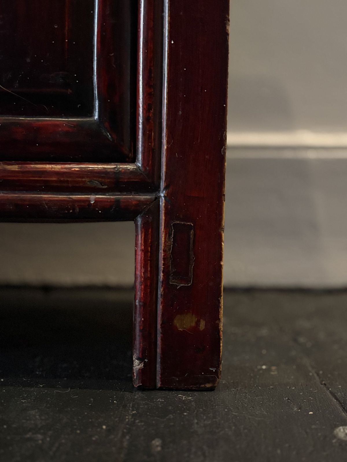 Turn Of The Century Lacquered Little Bedside Tables, China Circa 1905 photo vintage