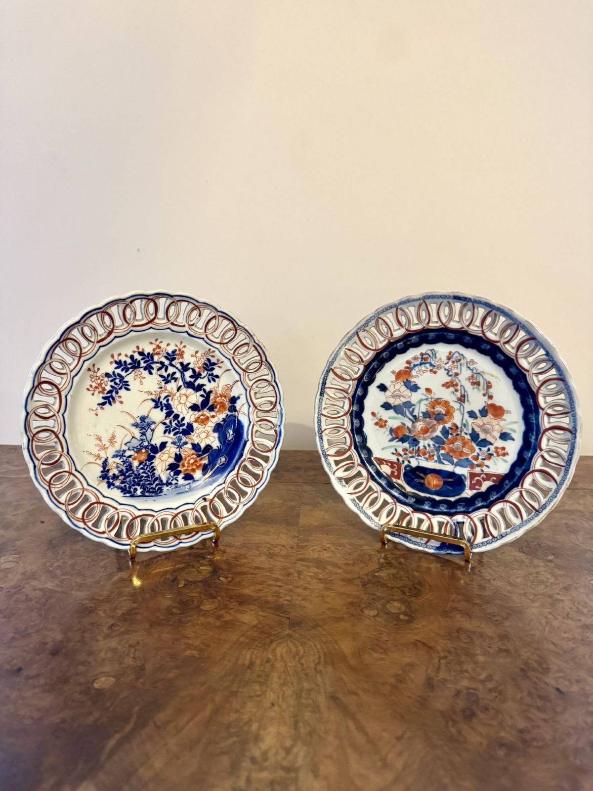 Quality Near Pair Of Antique Japanese Imari Plates photo furniture