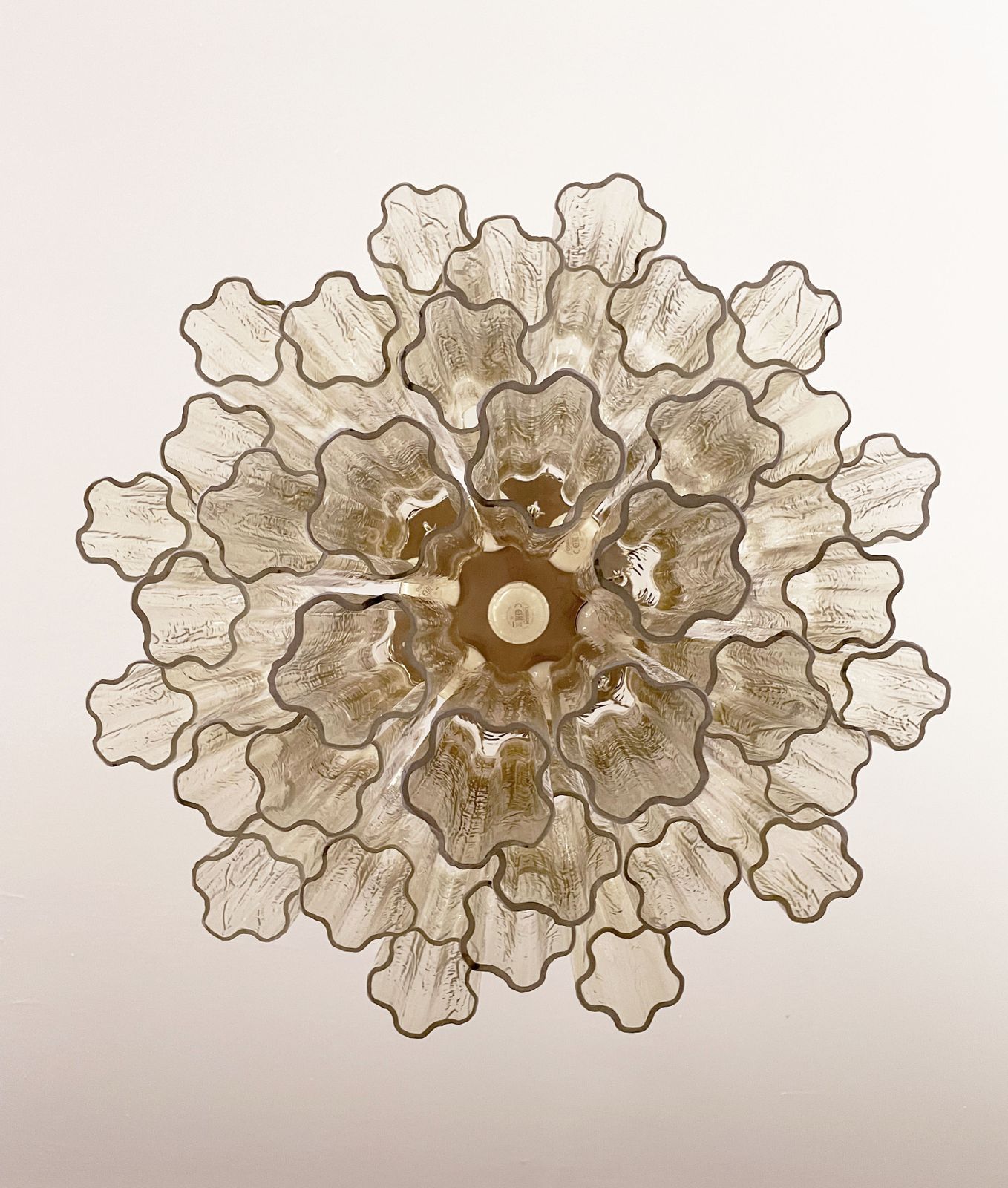 Fantastic Murano Glass Tube Chandelier   36 Clear Amber Glass Tube photo 870.0