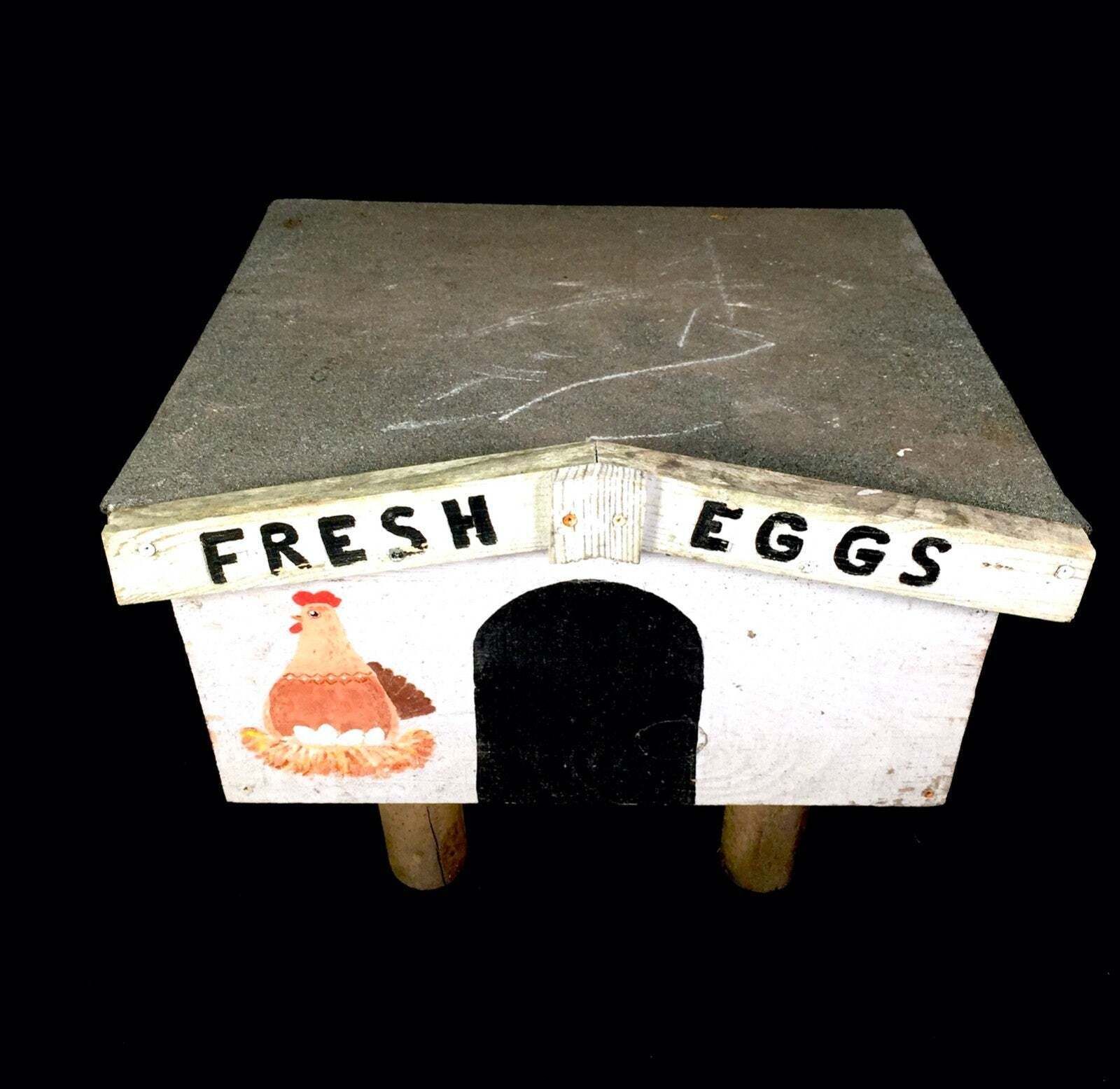 Hand Crafted Rustic Style "Fresh Eggs" For Sale Wooden Storage Box Farmhouse photo furniture